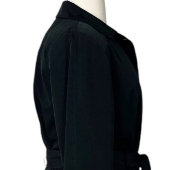 London Fog Trench Coat Classic Black Belted Button Front Women’s Size XL - Picture 7 of 11